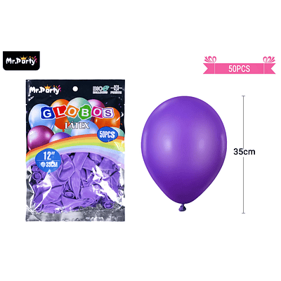 Globo látex verde mate 35cm 50pcs