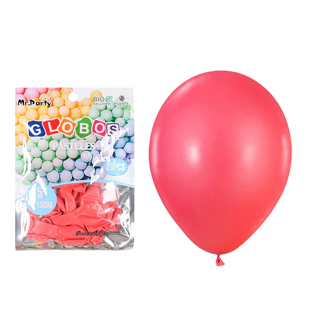 Globos de látex color pastel rojo 15cm 20pcs