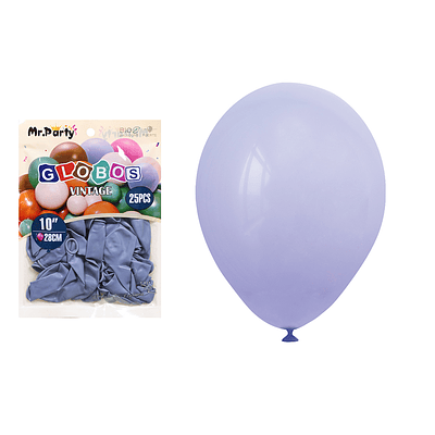 Globos vintage retro de látex azul grisáceo morado 28cm 25pcs