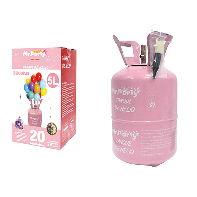 Tanque de helio rosado 5L