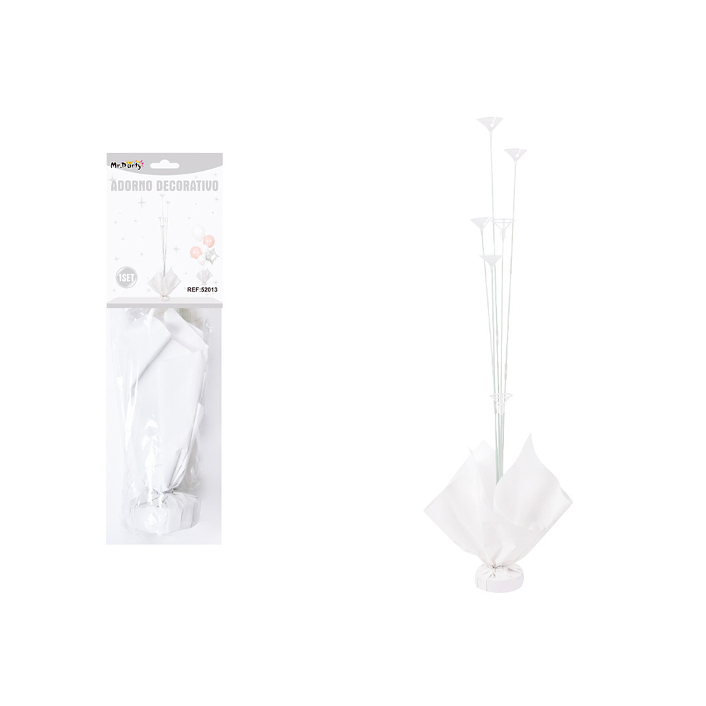 Soporte para globos color blanco con varillas 70cm