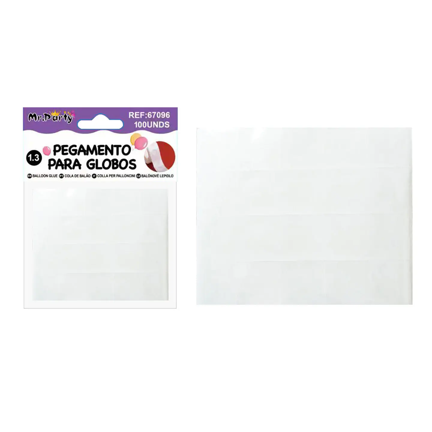 Puntos adhesivos para globos transparentes 1.3*100pcs 1