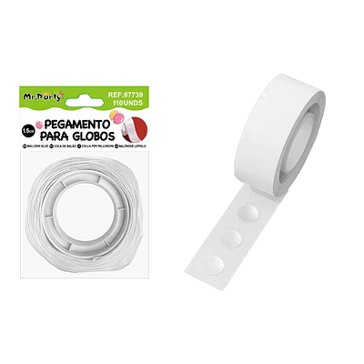 Rollo de puntos de pegamentos para globos transparentes 1.5cm 110pcs