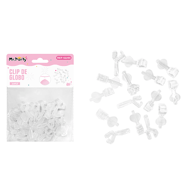 Clip transparente para globos en forma de corazón 20pcs