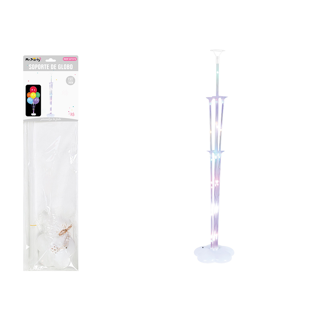 Soporte para globos con luz base flor blanca 7pcs
