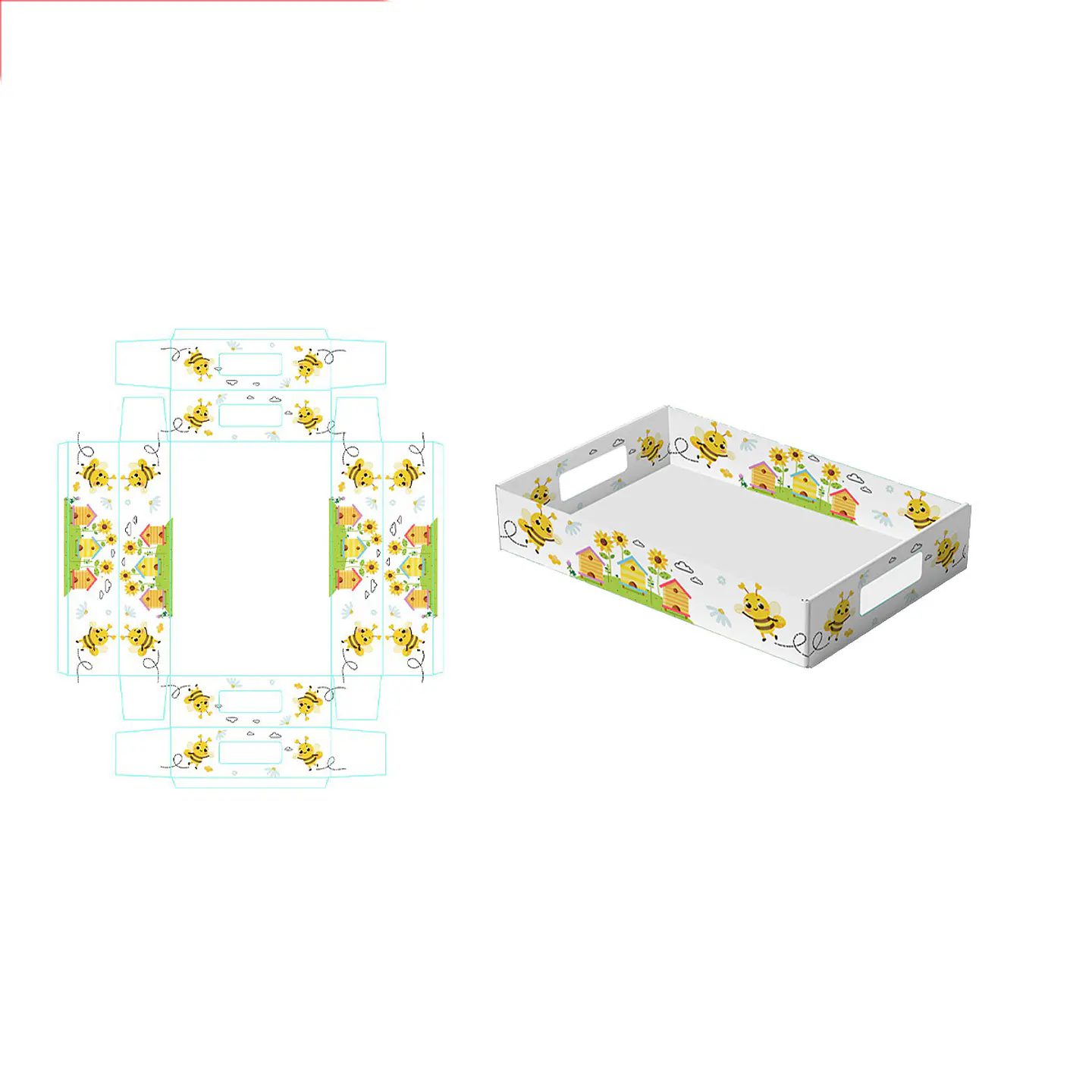 Caja de regalo plegable diseño abeja 32*22*7cm 6pcs 1