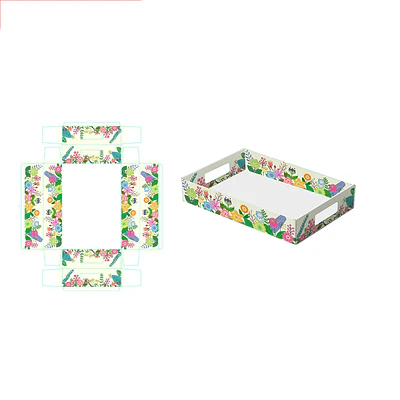Caja de regalo plegable diseño flores 32*22*7cm 6pcs