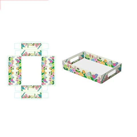 Caja de regalo plegable diseño flores 32*22*7cm 6pcs