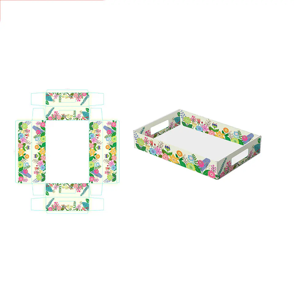Caja de regalo plegable diseño flores 32*22*7cm 6pcs 1