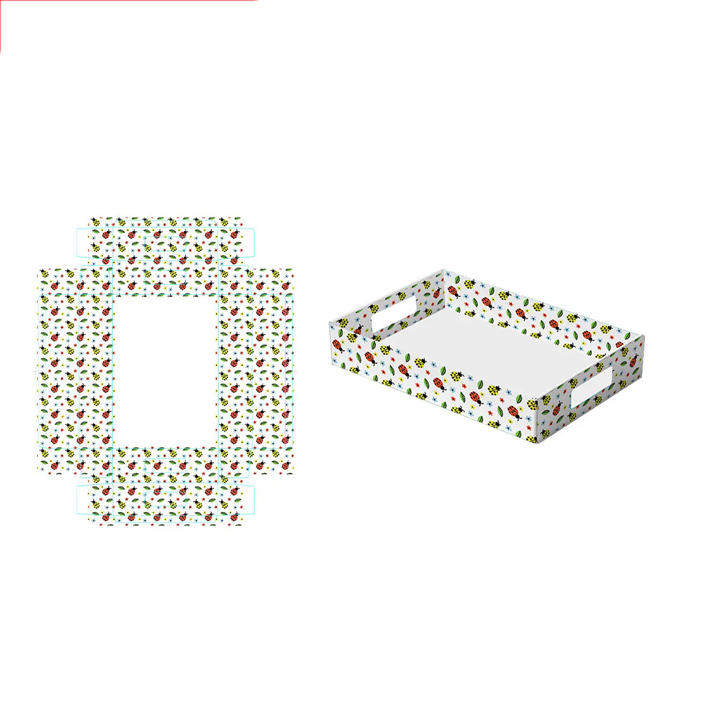Caja de regalo plegable diseño mariquita 32*22*7cm 6pcs 1