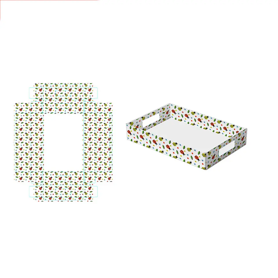 Caja de regalo plegable diseño mariquita 32*22*7cm 6pcs 1