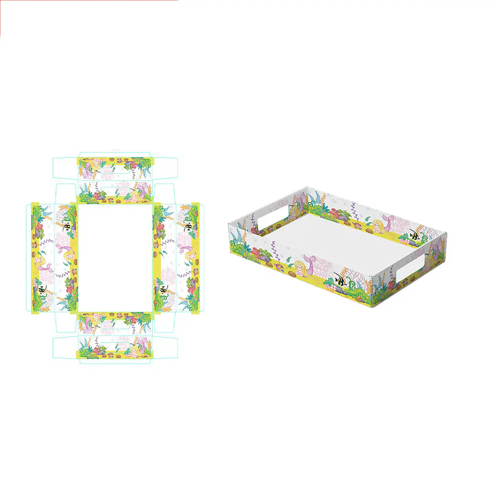 Caja de regalo plegable diseño sirena 32*22*7cm 6pcs