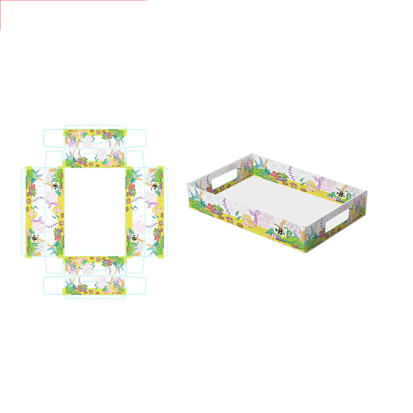 Caja de regalo plegable diseño sirena 32*22*7cm 6pcs 1
