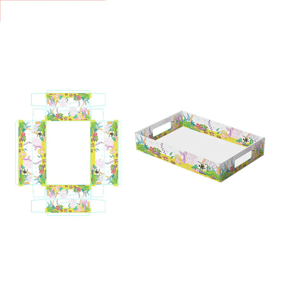 Caja de regalo plegable diseño sirena 32*22*7cm 6pcs 1