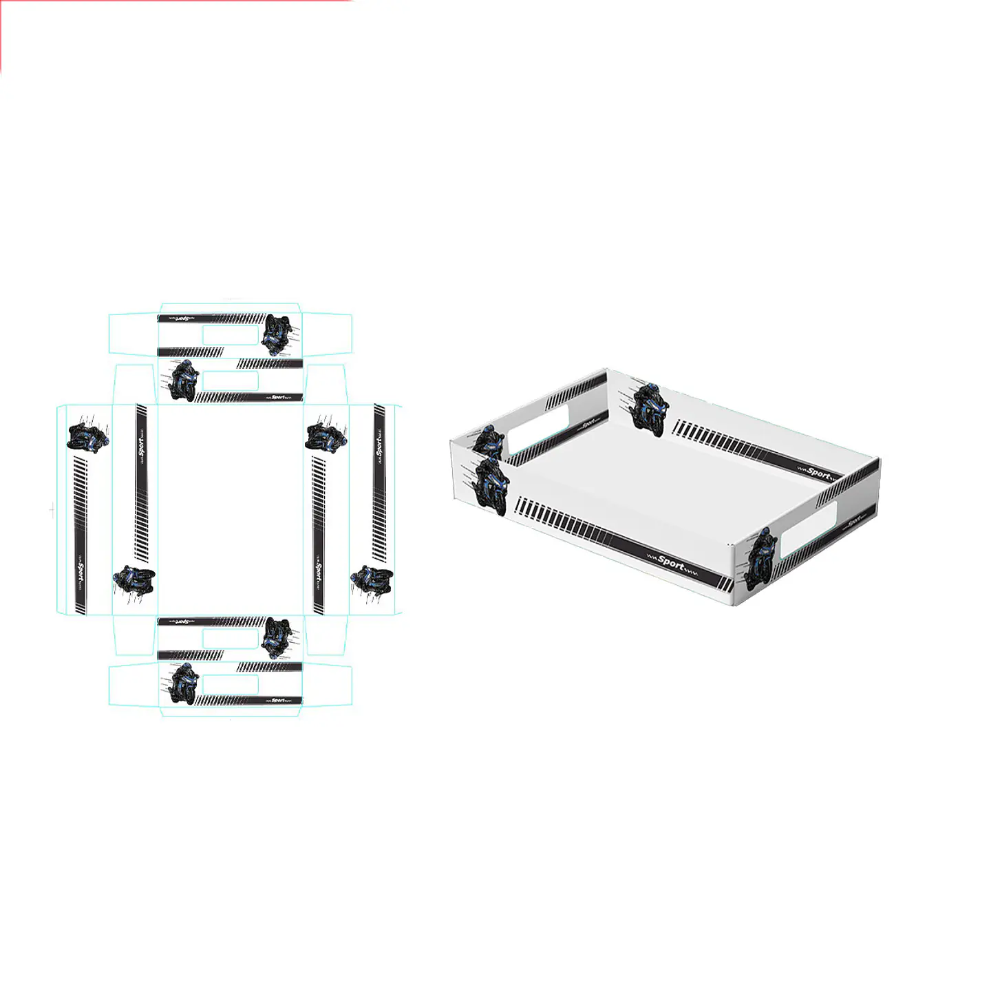 Caja de regalo plegable diseño motocicleta 32*22*7cm 6pcs 1