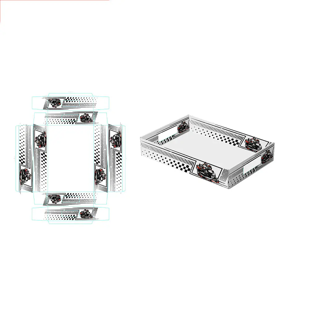 Caja de regalo plegable diseño pista de coches 32*22*7cm 6pcs