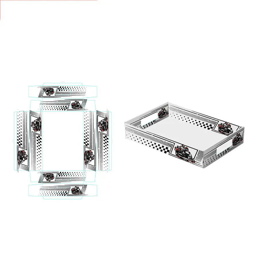 Caja de regalo plegable diseño pista de coches 32*22*7cm 6pcs 1