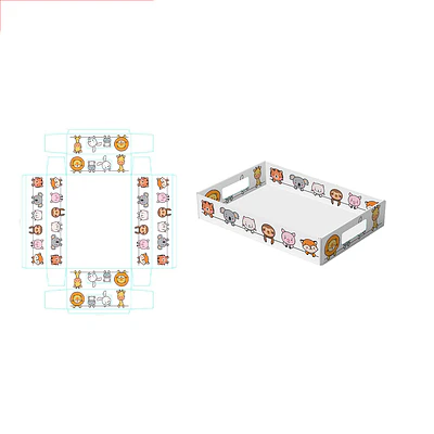 Caja de regalo plegable diseño zoológico 32*22*7cm 6pcs