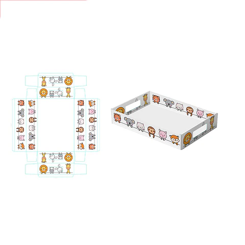 Caja de regalo plegable diseño zoológico 32*22*7cm 6pcs
