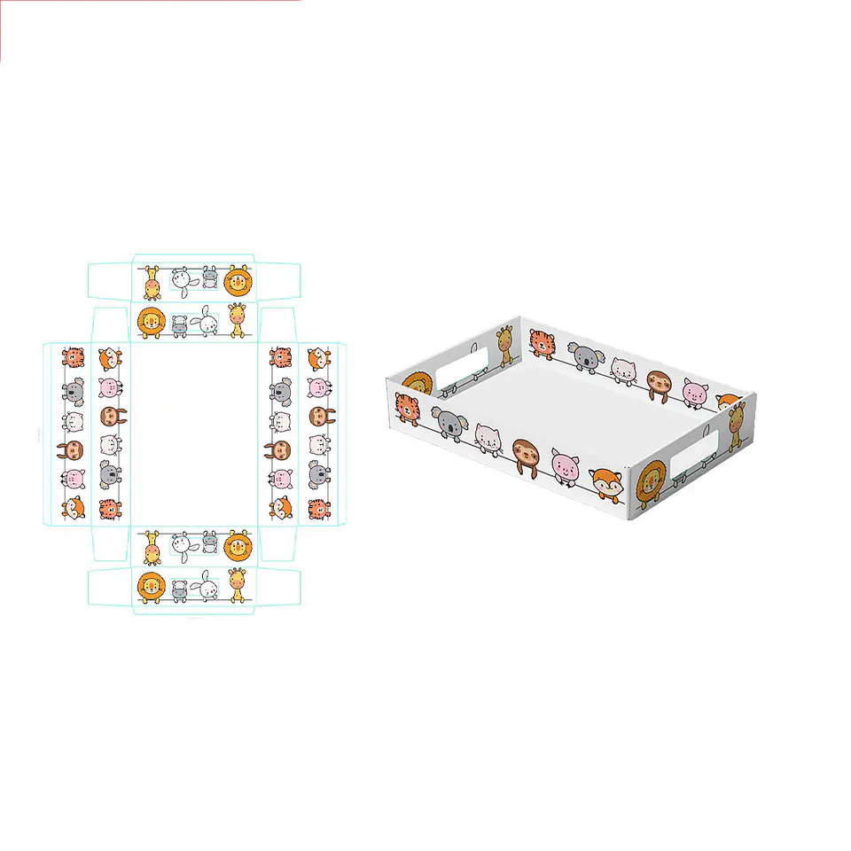 Caja de regalo plegable diseño zoológico 32*22*7cm 6pcs 1