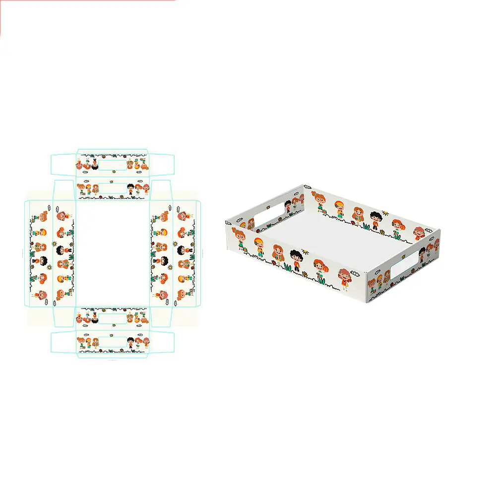 Caja de regalo plegable diseño niño y niña 32*22*7cm 6pcs