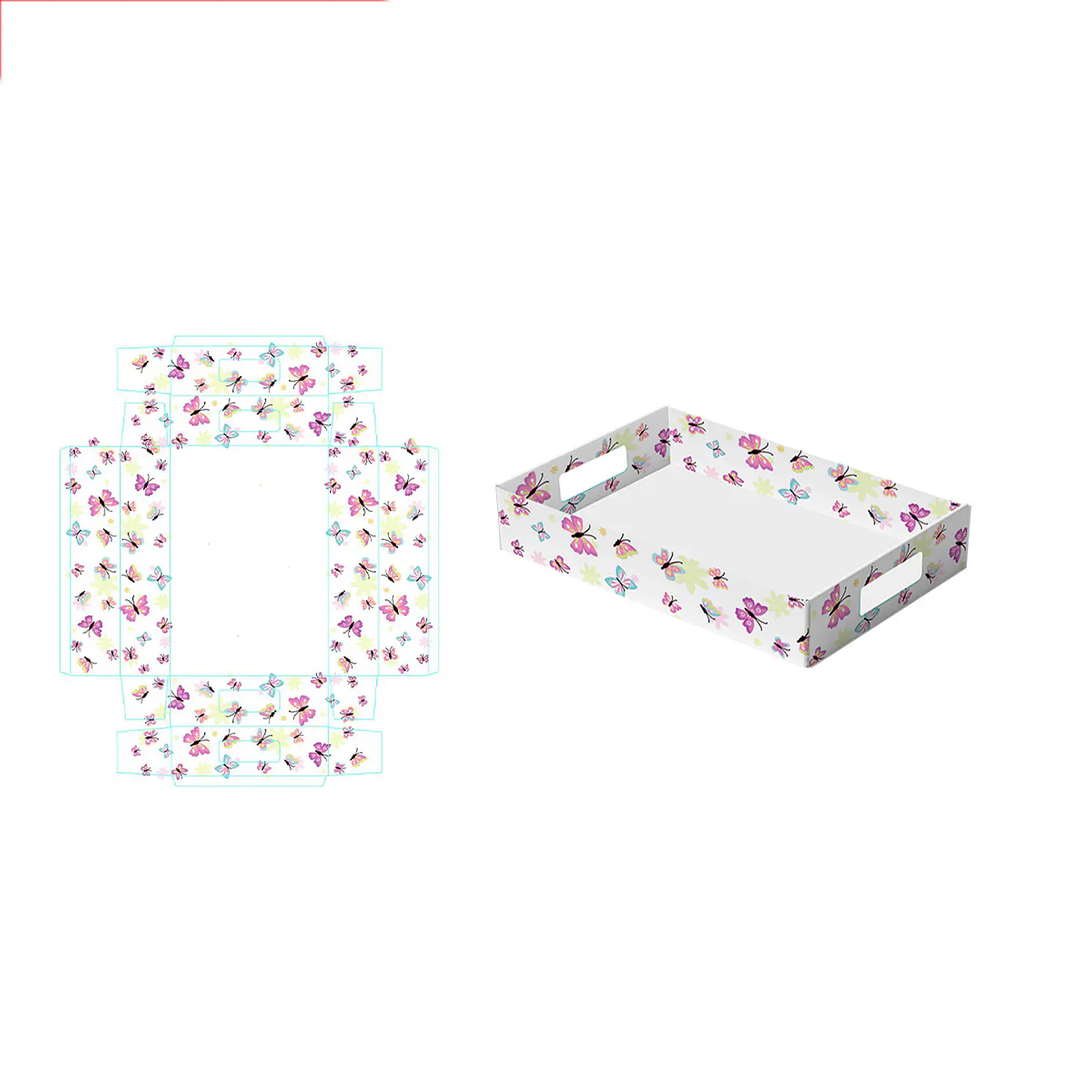 Caja de regalo plegable diseño mariposa 32*22*7cm 6pcs 1