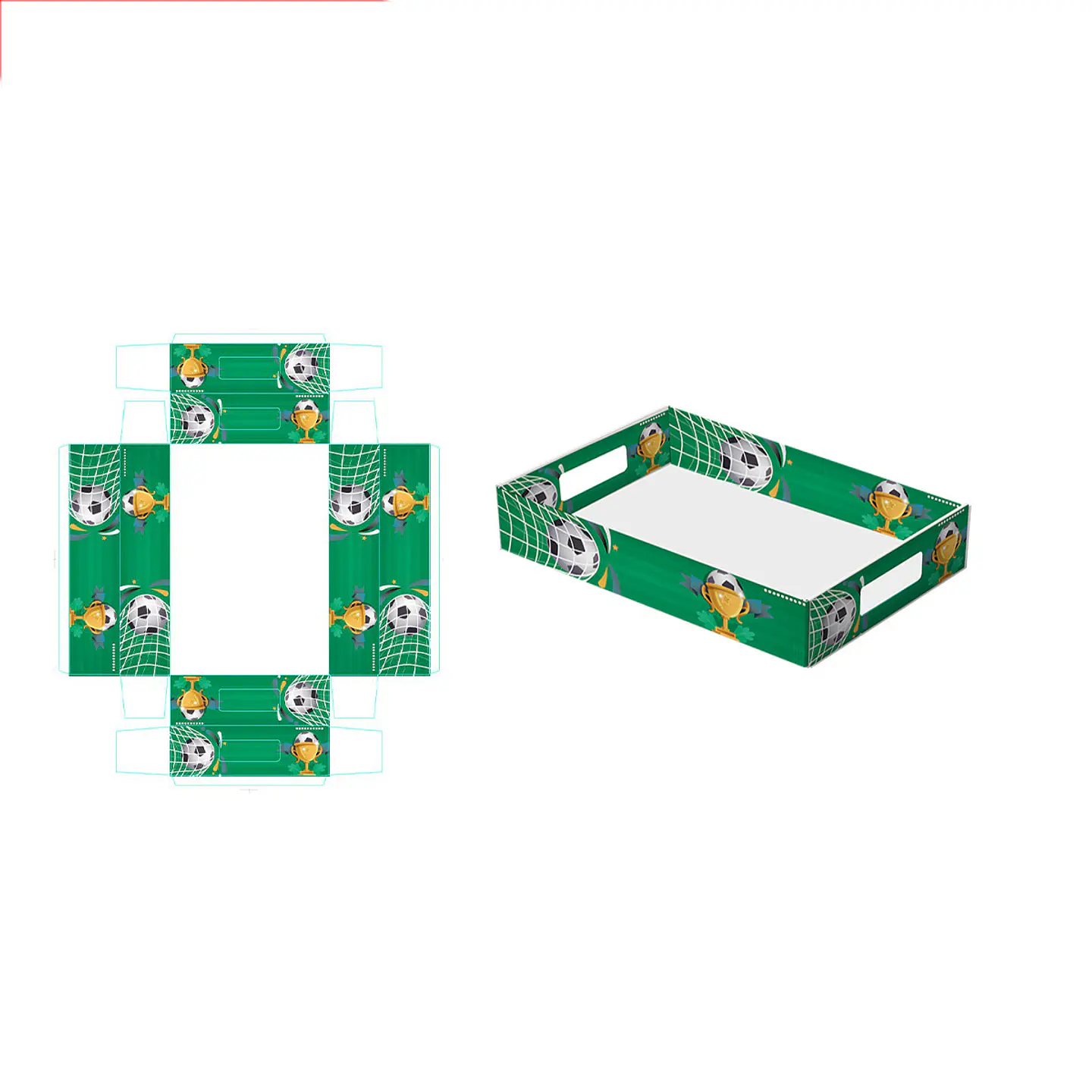 Caja de regalo plegable diseño fútbol 32*22*7cm 6pcs 1