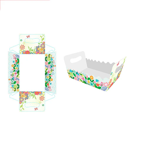Caja de regalo plegable diseño flores 19*13*10cm 6pcs
