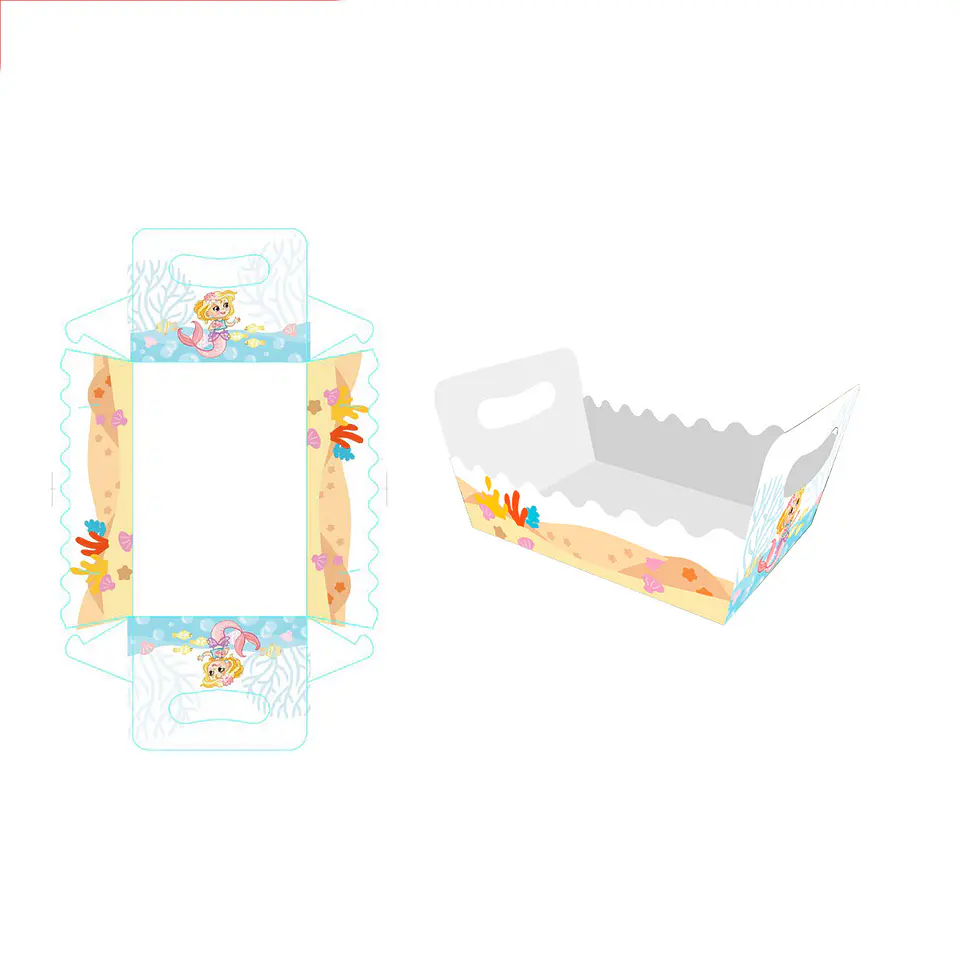 Caja de regalo plegable diseño sirena 19*13*10cm 6pcs 1