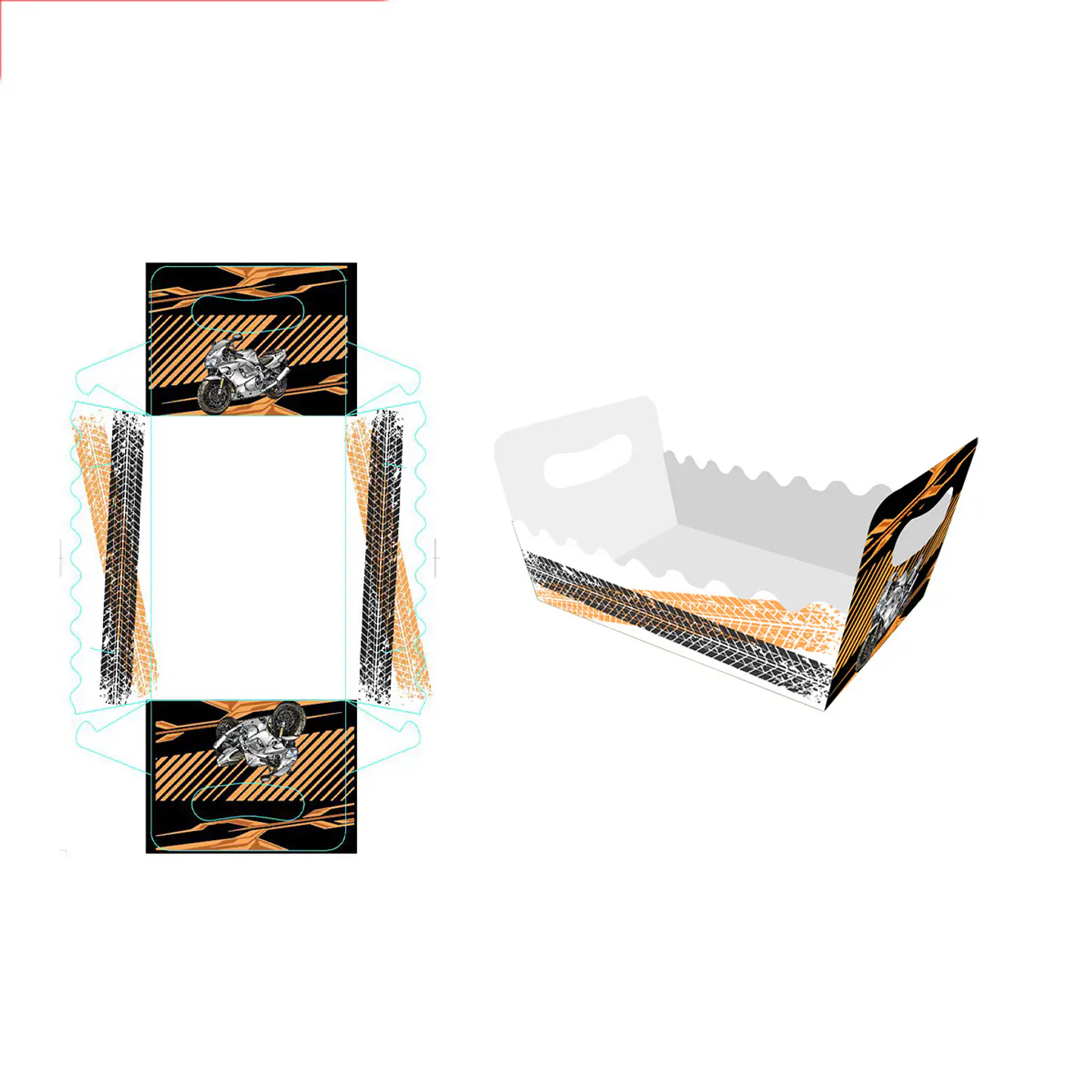 Caja de regalo plegable diseño motocicleta 19*13*10cm 6pcs 1