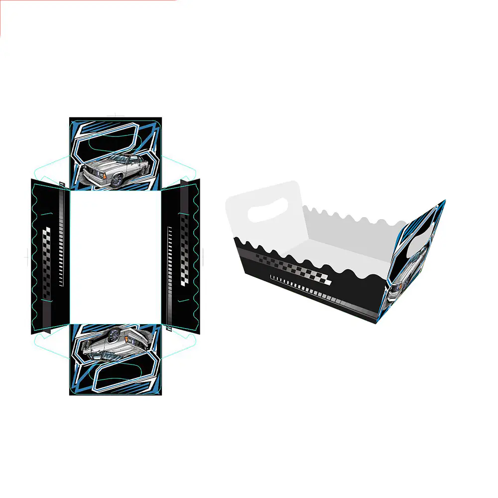 Caja de regalo plegable diseño pista de coches 19*13*10cm 6pcs