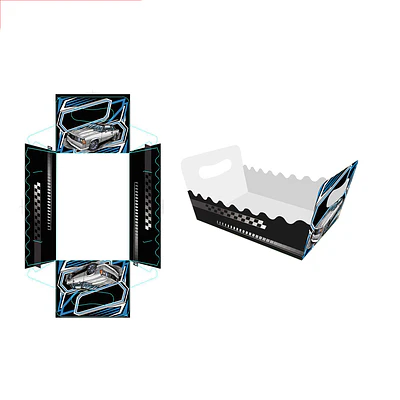 Caja de regalo plegable diseño pista de coches 19*13*10cm 6pcs
