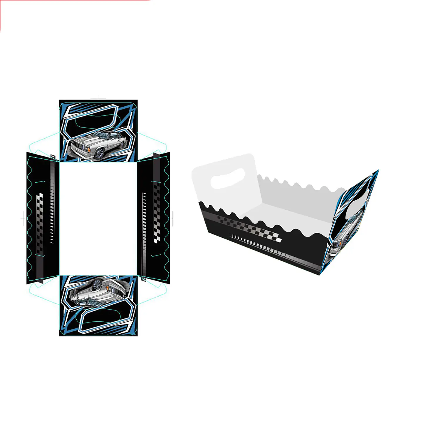 Caja de regalo plegable diseño pista de coches 19*13*10cm 6pcs 1