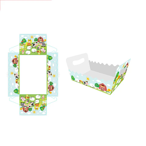 Caja de regalo plegable diseño la granja 19*13*10cm 6pcs