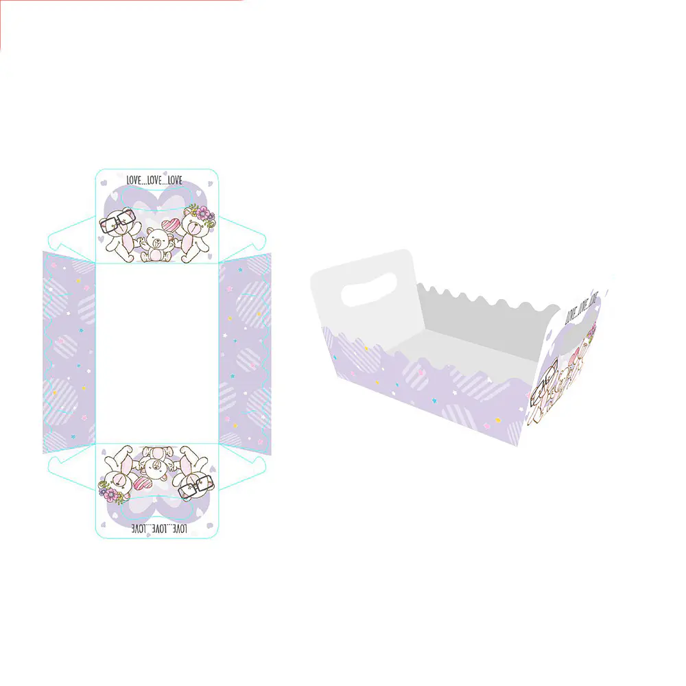 Caja de regalo plegable diseño oso 19*13*10cm 6pcs