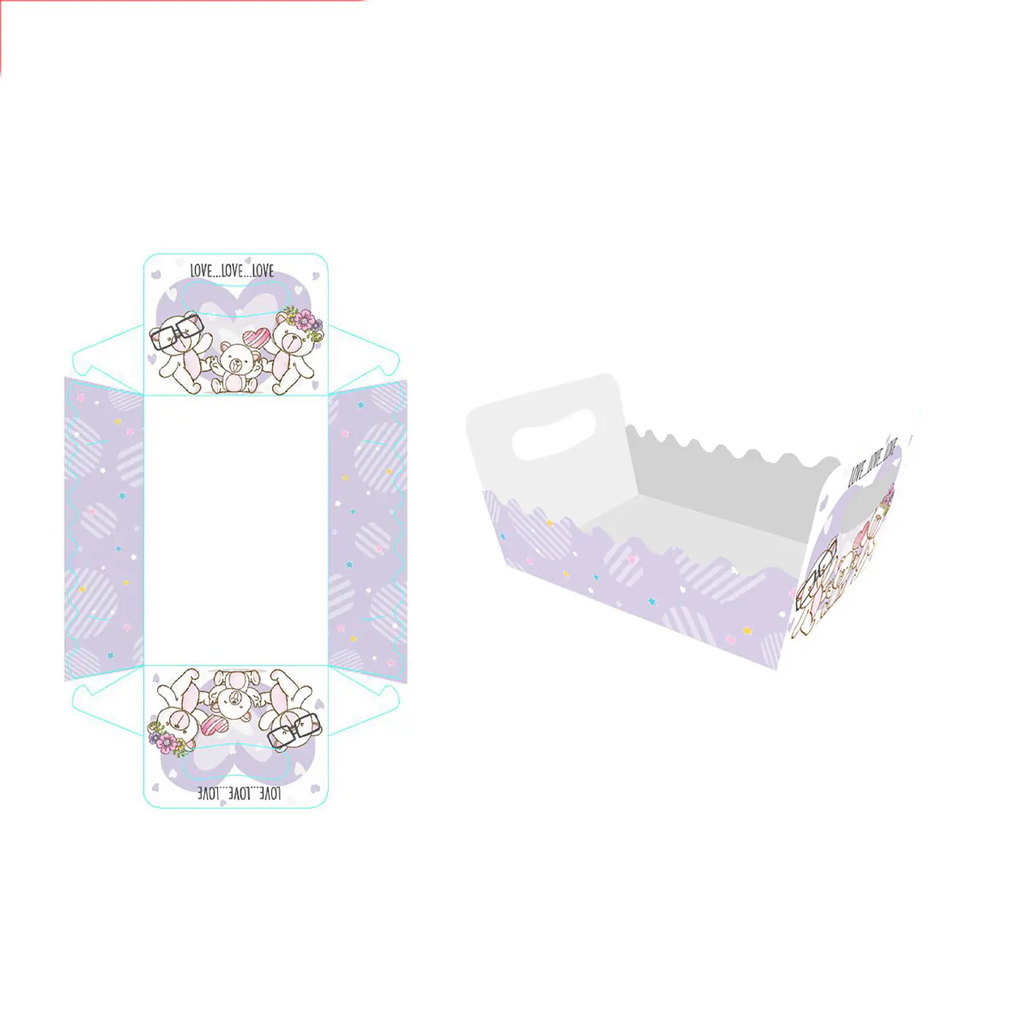 Caja de regalo plegable diseño oso 19*13*10cm 6pcs 1