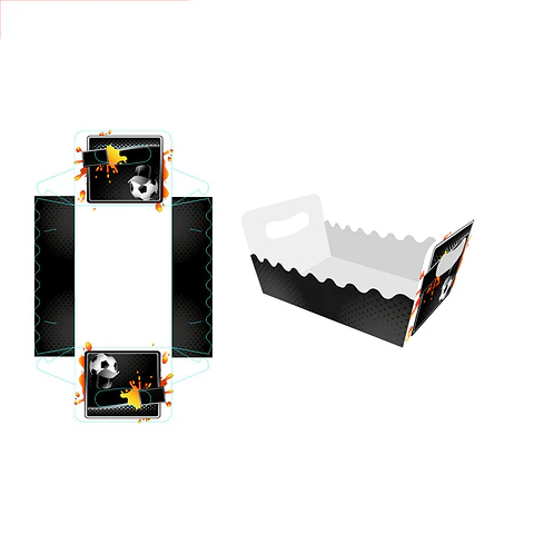 Caja de regalo plegable diseño fútbol 19*13*10cm 6pcs