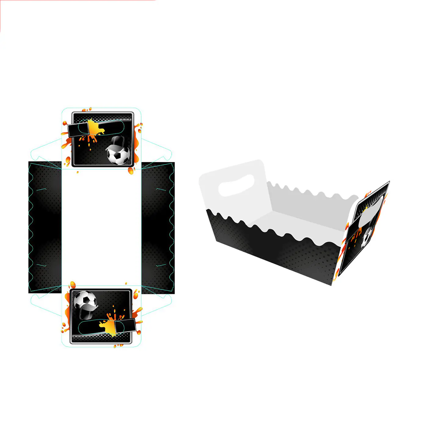 Caja de regalo plegable diseño fútbol 19*13*10cm 6pcs 1