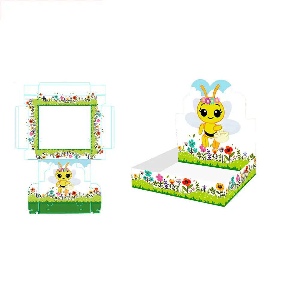 Caja de regalo plegable diseño abeja 30*25*6cm 6pcs 1