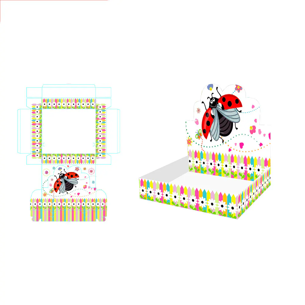 Caja de regalo plegable diseño mariquita 30*25*6cm 6pcs