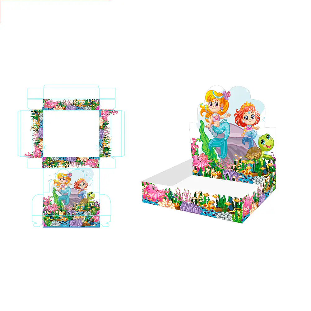 Caja de regalo plegable diseño sirena 30*25*6cm 6pcs