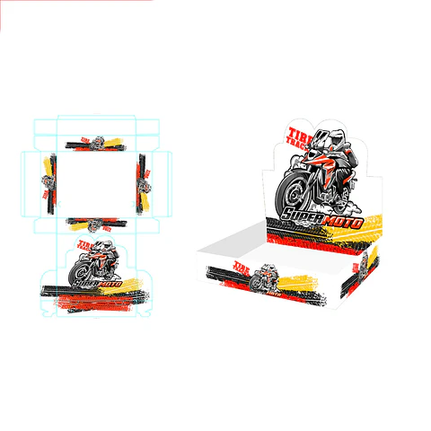 Caja de regalo plegable diseño motocicleta 30*25*6cm 6pcs