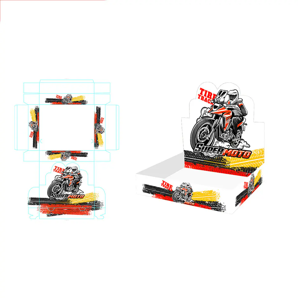 Caja de regalo plegable diseño motocicleta 30*25*6cm 6pcs 1