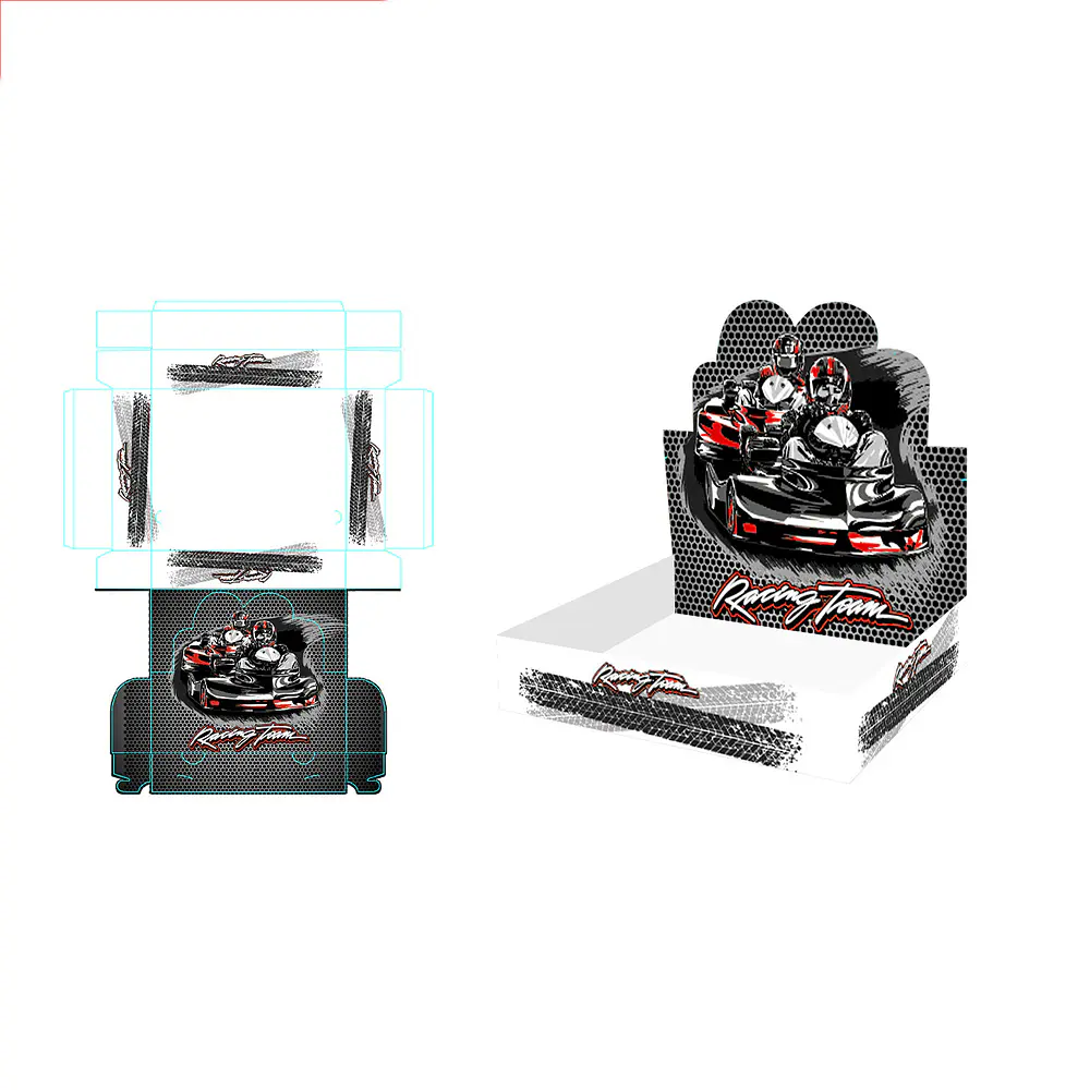 Caja de regalo plegable diseño coches 30*25*6cm 6pcs