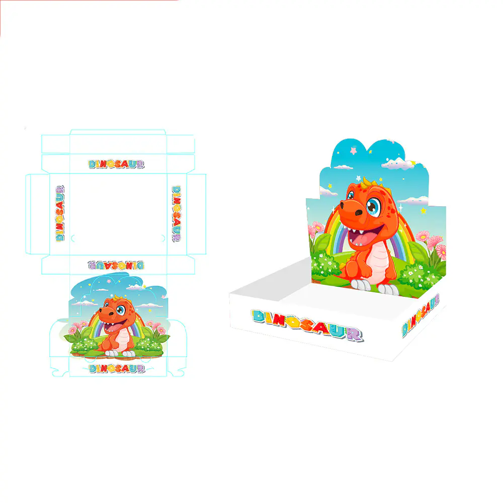 Caja de regalo plegable diseño dinosaurio 30*25*6cm 6pcs