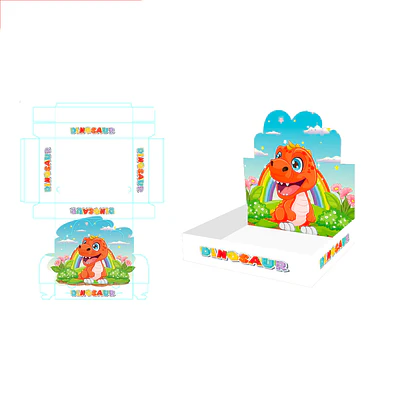 Caja de regalo plegable diseño dinosaurio 30*25*6cm 6pcs