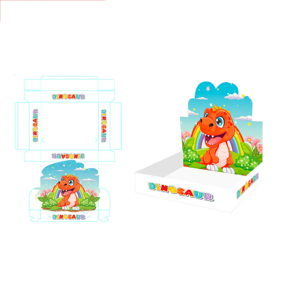 Caja de regalo plegable diseño dinosaurio 30*25*6cm 6pcs 1