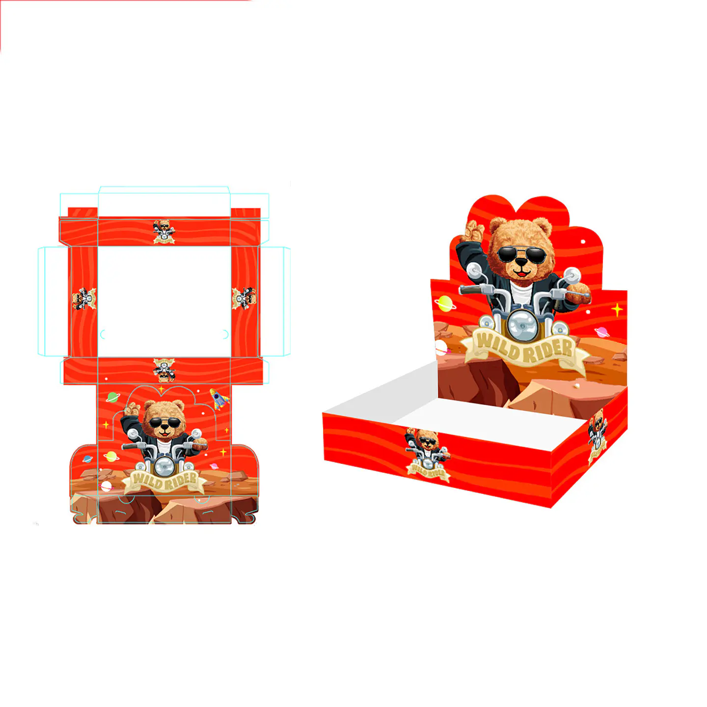 Caja de regalo plegable diseño oso 30*25*6cm 6pcs 1
