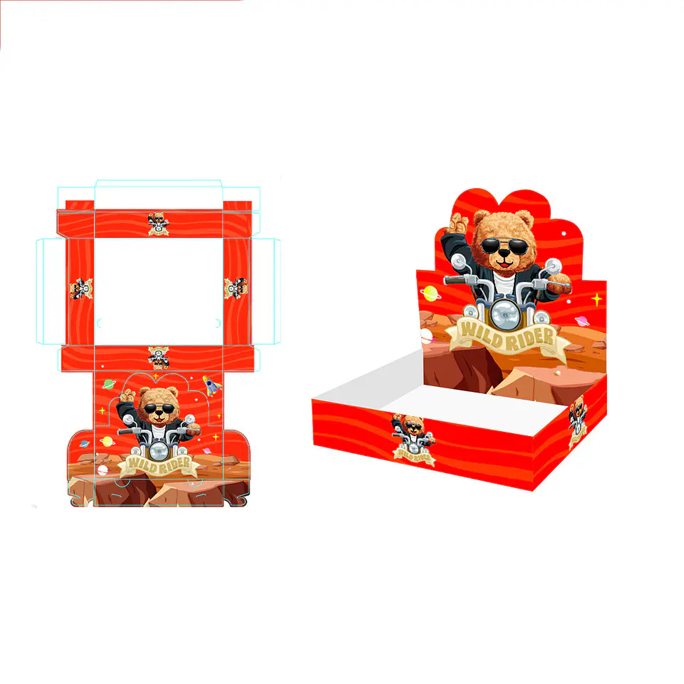 Caja de regalo plegable diseño oso 30*25*6cm 6pcs 1