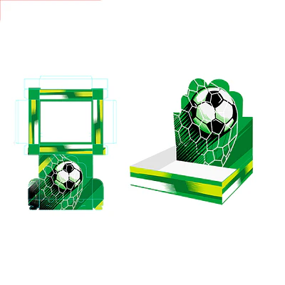 Caja de regalo plegable diseño fútbol 30*25*6cm 6pcs